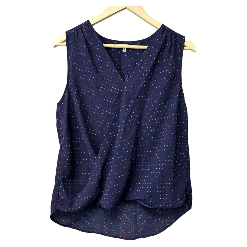 Bleuh Ciel Navy Sleeveless Blouse Size Medium